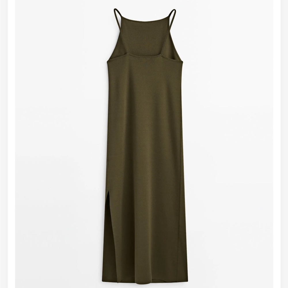 Massimo Dutti Green Knit Spaghetti Strap Slip Dress - Picture 5 of 14